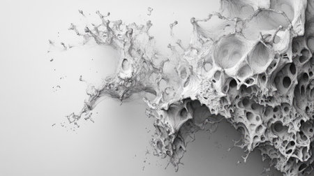 Stunning abstract organic structure with fascinating textures and intricate designs, perfect for backgrounds or artistic explorations in graphic design and digital art.の素材