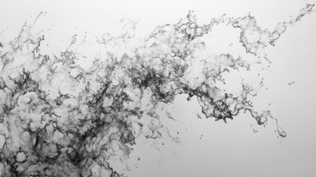 Captivating abstract image of swirling black and white smoke against a simple background, highlighting fluid motion and artistic expression in a mesmerizing display of texture.の素材