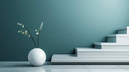 Minimalistic 2D modern design with sharp edges and bold contrasts, copy spaceの素材