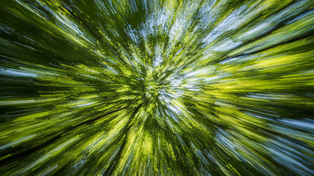 Motion-blurred abstract lines converging into a central vanishing point. Copy space.の素材