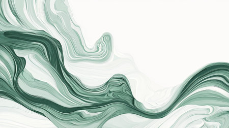Modern 2D digital artwork with abstract waves and fluid motion, copy spaceの素材