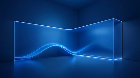 Surreal 3D portal emitting glowing cosmic waves, futuristic dreamscape, copy spaceの素材