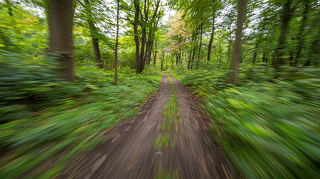 Motion-blurred abstract lines converging into a central vanishing point. Copy space.の素材