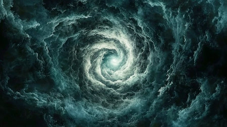 Surreal fractal vortex pulling into a dynamic spatial realm. Copy space.の素材