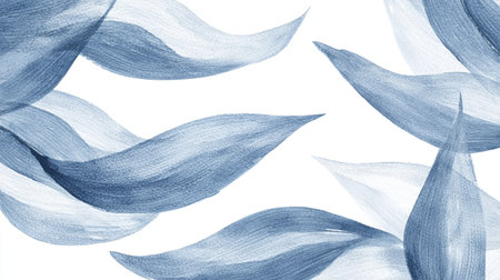 Minimalist 2D watercolor strokes forming artistic waves, copy spaceの素材