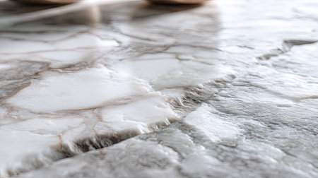 This image features a close-up of an elegant white marble surface with beautiful veining. Ideal for showcasing modern design and luxurious interiors.の素材