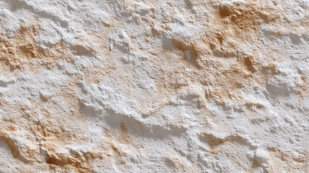 This close-up image showcases a textured surface of a white and sandy brown rock formation, revealing natural patterns and intricate details. Perfect for nature-themed design projects.の素材