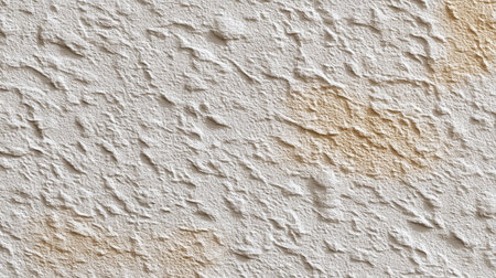 Close-up of a textured white wall surface, showcasing natural variations and imperfections, ideal for backgrounds in design and artistic projects.の素材