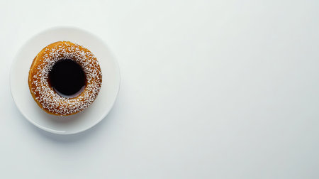 A delightful golden donut filled with rich chocolate, topped with colorful sprinkles. Perfect for breakfast, snacking, or any sweet moment.の素材