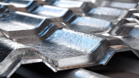 This image showcases a close-up view of a textured metallic surface, capturing the intricate details and reflective qualities that highlight industrial design.の素材