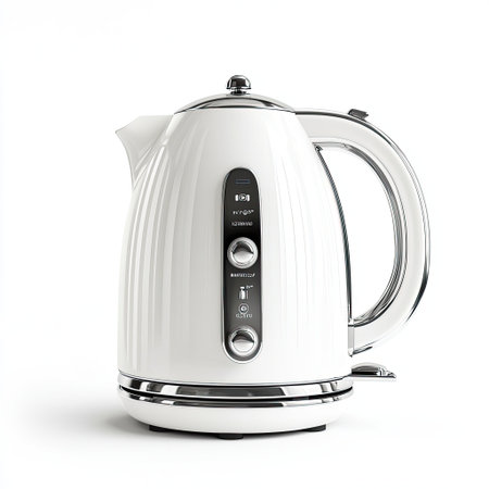 This elegant white electric kettle features stainless steel accents, making it a stylish addition to any modern kitchen. Ideal for brewing tea and coffee.の素材