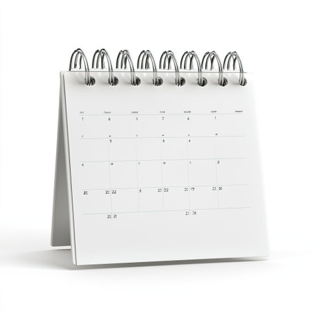 A stylish white spiral desk calendar designed with a clean and minimal aesthetic. Ideal for organization and planning tasks, events, and reminders. Perfect addition for any workspace or home office setting.の素材