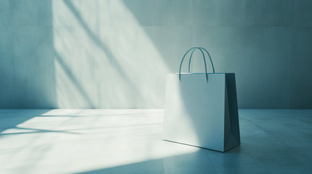Blank shopping bag on a minimalist background, ready for branding or messagingの素材