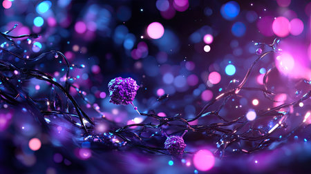 Stunning abstract background featuring vibrant lights and organic forms. A mesmerizing display of colors creates a dreamlike atmosphere perfect for artistic projects.の素材