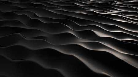Stunning abstract texture of black sand waves creates a calming and serene visual experience. Perfect for backgrounds, art projects, and design inspiration.の素材