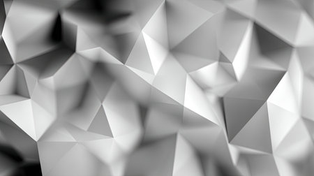 This abstract geometric background showcases sharp triangles and a textured surface in monochrome shades, ideal for modern design projects.の素材