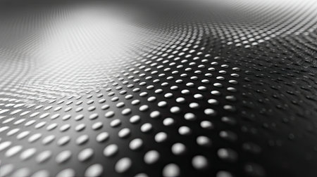 A captivating black and white abstract texture featuring an arrangement of dots forming rippling patterns. Ideal for contemporary design projects.の素材