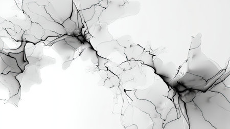 This striking abstract image features delicate black and white lines forming fluid patterns on a light background. Ideal for modern art designs, it evokes creativity and elegance.の素材