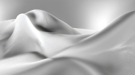 This image features a soft textured fabric that undulates gracefully over a smooth surface, creating a serene and elegant atmosphere. The subtle highlights and shadows enhance its visual appeal.の素材