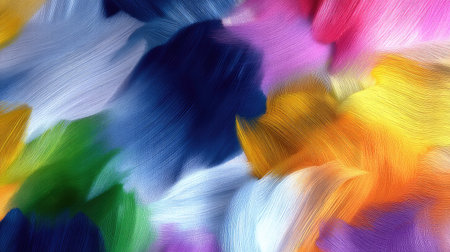This colorful abstract image features vibrant textures and strokes in various shades, perfect for artistic backgrounds or graphic design projects.の素材