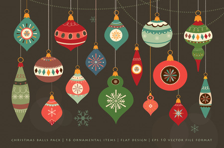 Christmas balls collectionのイラスト素材