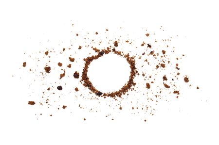 The shape of a circle line from chocolate chip cookies isolated on white background in top view.の写真素材