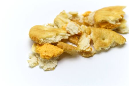 Biscuit and crumbs of sandwich cracker Cheese flavoured ,Cream and butter. Crunchy delicious sweet...