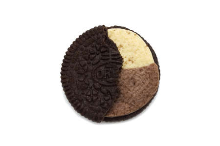 LAMPHUN, THAILAND - MARCH 18, 2019: Oreo Biscuits isolated on white background. It is a sandwich...