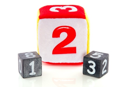 Educational Playblocks with numbers isolated over white