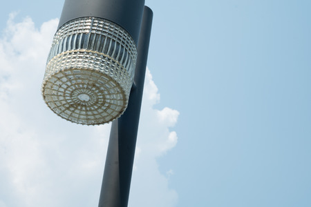 One streetlight on sky background