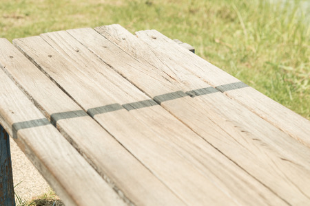 Wood bench in the park