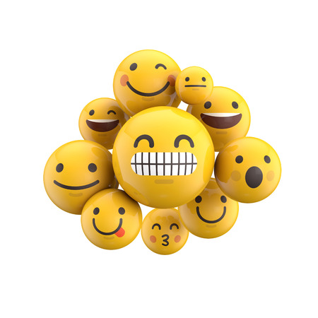 Emoji emoticon character background collection. 3D Renderingの写真素材