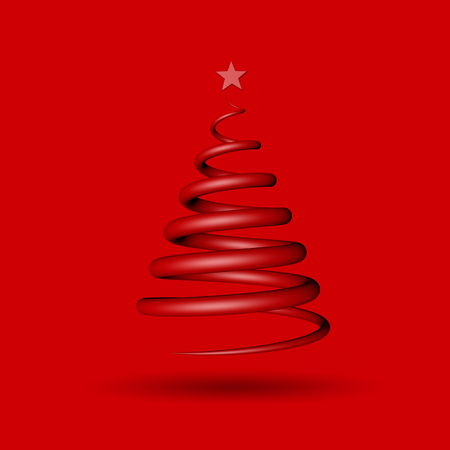 Christmas ribbon tree. 3D Renderingの写真素材