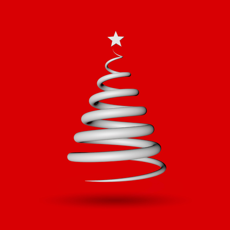Christmas ribbon tree. 3D Renderingの写真素材