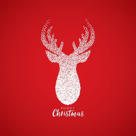 Christmas reindeer vector glitter backgroundのイラスト素材