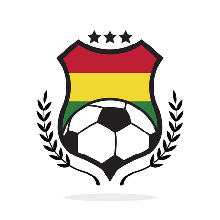 Bolivia national flag football crestのイラスト素材