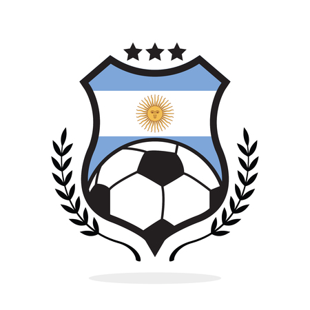 Argentina national flag football crest, a logo typeのイラスト素材