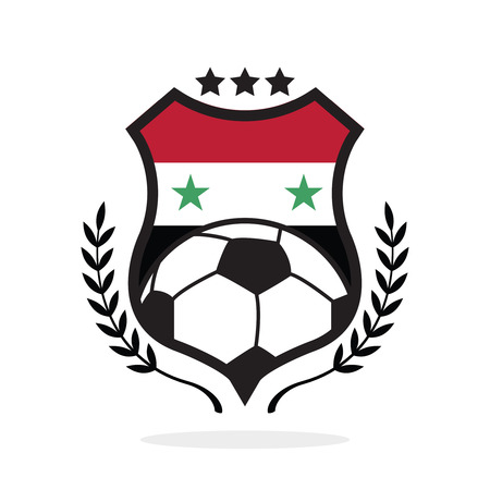 Syria national flag football crest, a logo typeのイラスト素材