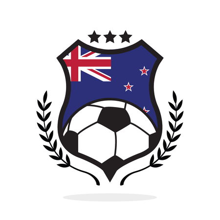 New Zealand national flag football crest, a logo typeのイラスト素材