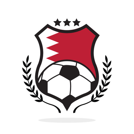 Bahrain national flag football crest, a logo typeのイラスト素材