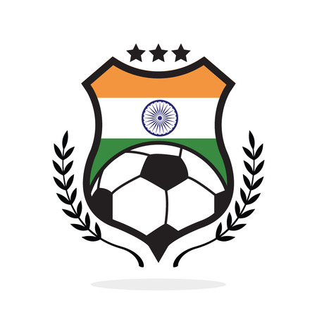India national flag football crest, a logo typeのイラスト素材