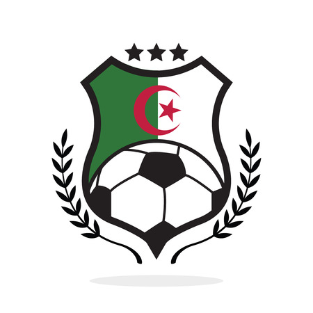 Algeria national flag football crest, a logo typeのイラスト素材