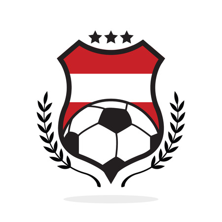 Austria national flag football crest, a logo typeのイラスト素材