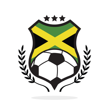 Jamaica national flag football crest, a logo typeのイラスト素材