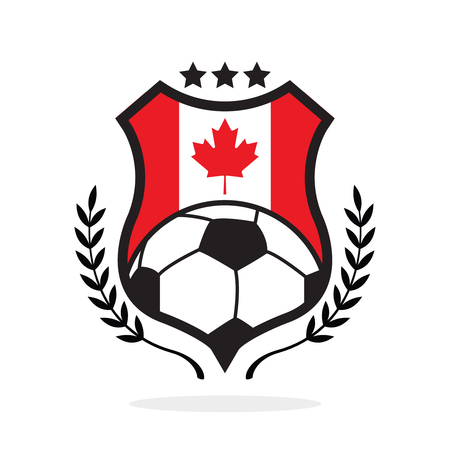The Canada national flag football crest, a logo typeのイラスト素材