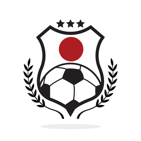 The Japan national flag football crest, a logo typeのイラスト素材