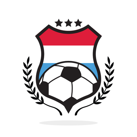 Luxembourg national flag football crest, a logo typeのイラスト素材