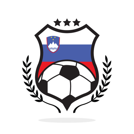 Slovenia national flag football crestの写真素材
