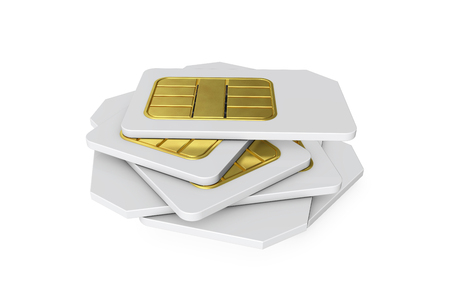 Sim card. 3D Renderingの写真素材