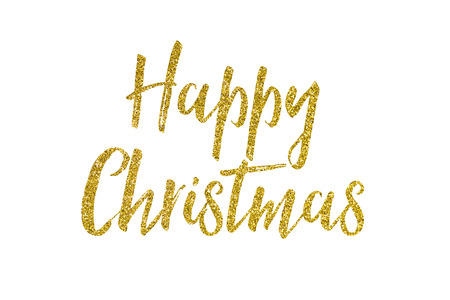 Christmas gold glitter lettering messageの写真素材